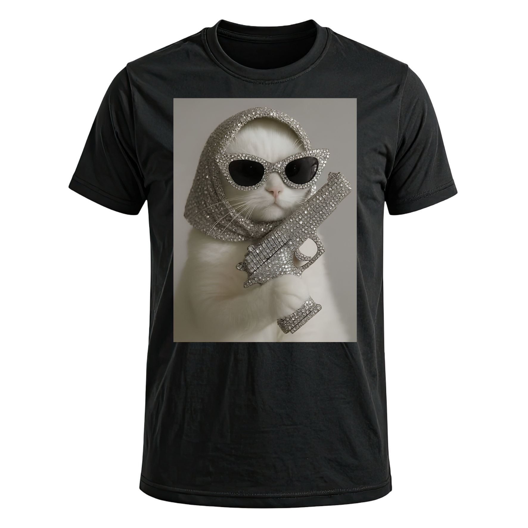 Playera Gatito en diamantes